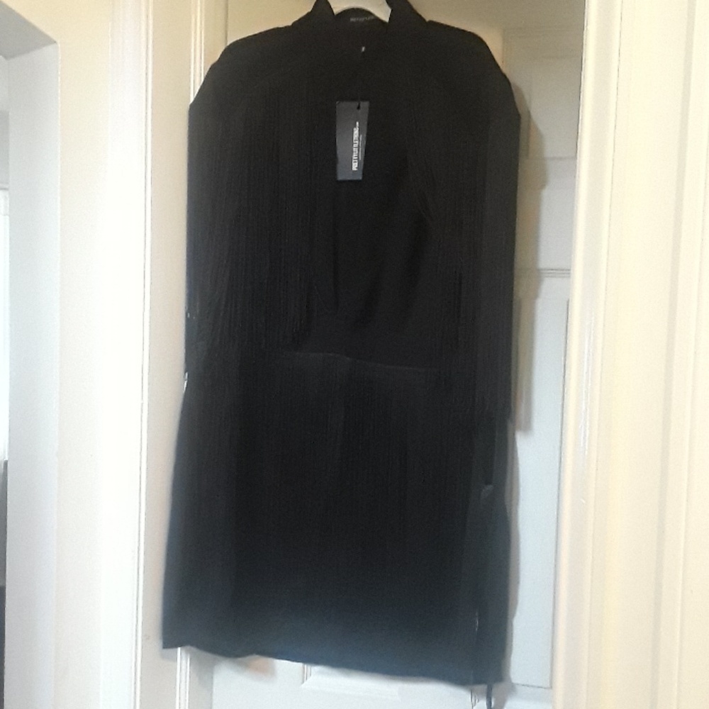 Pretty little thing Black keyhole tassle dress